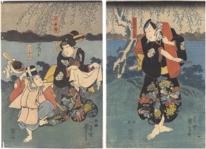 Kuniyoshi/Kabuki Play: Tsukinode-mura Shiratsuyu Tamaya[月出村白露玉屋]