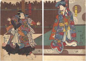 Kuniyoshi/Kabuki Play: Azuma Dairi Hana mo Yoshikado[東都内裡花能門]