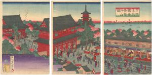 Kuniteru III/The Precincts of the Asakusa Kanzeon Temple, Tokyo[東京浅草観世音境内之図]
