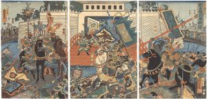 Kuniyoshi/Popular Romance of the Three Kingdoms / Liu Xuande Breaks the Siege of Beihai[通俗三国志之内　劉玄徳北海解囲]