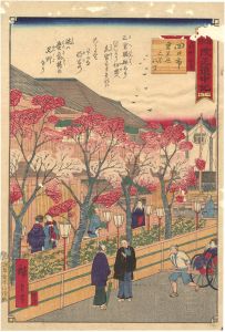 Hiroshige III/The Travel Journal of the Revised Fifty-three Stations of Famous Places in Tokai / No. 47: Yokkaichi[東海名所改正道中記　四十七 高砂町の貸席　四日市　桑名迄三里八丁]