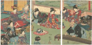 Kuniyoshi/First Playing of Musical Instruments at New Year at the Inner Palace[御奥の弾初]