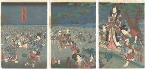 Toyokuni III/Gathering Shelfish at Akashi Bay[明石浦汐干狩図]