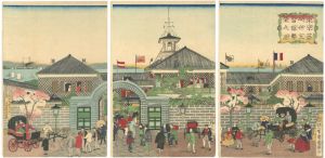 Kuniteru II/Prosperity of the Tsukiji Hotel in Tokyo[東京築地保弖留館繁栄之図]