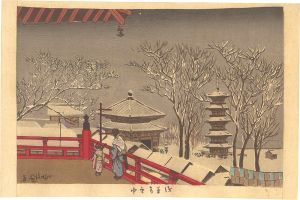 Kiyochika/Sensoji Temple in Snow[浅草寺雪中]