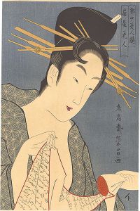 Eisho/Contest of Beauties of the Pleasure Quarters / Hanabito of the Ogiya【Reproduction】[郭中美人競　扇屋花人　【復刻版】 ]