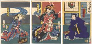 Yoshiiku/Kabuki Play: Yagura Daiko Oto mo Yoshiwara[櫓太鼓鳴音吉原]