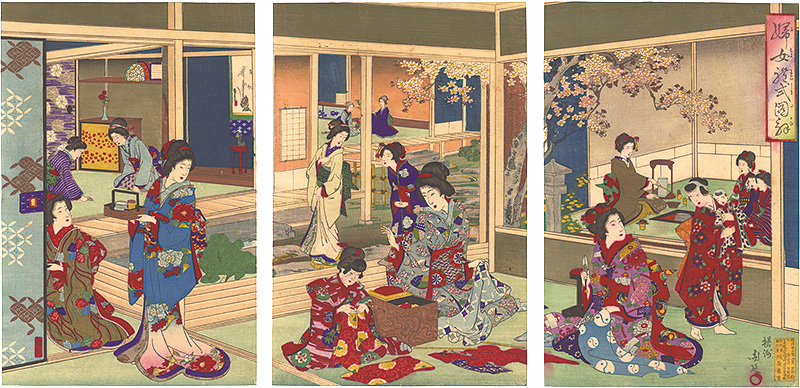 Chikanobu “Illustration of Etiquette for Ladies”／