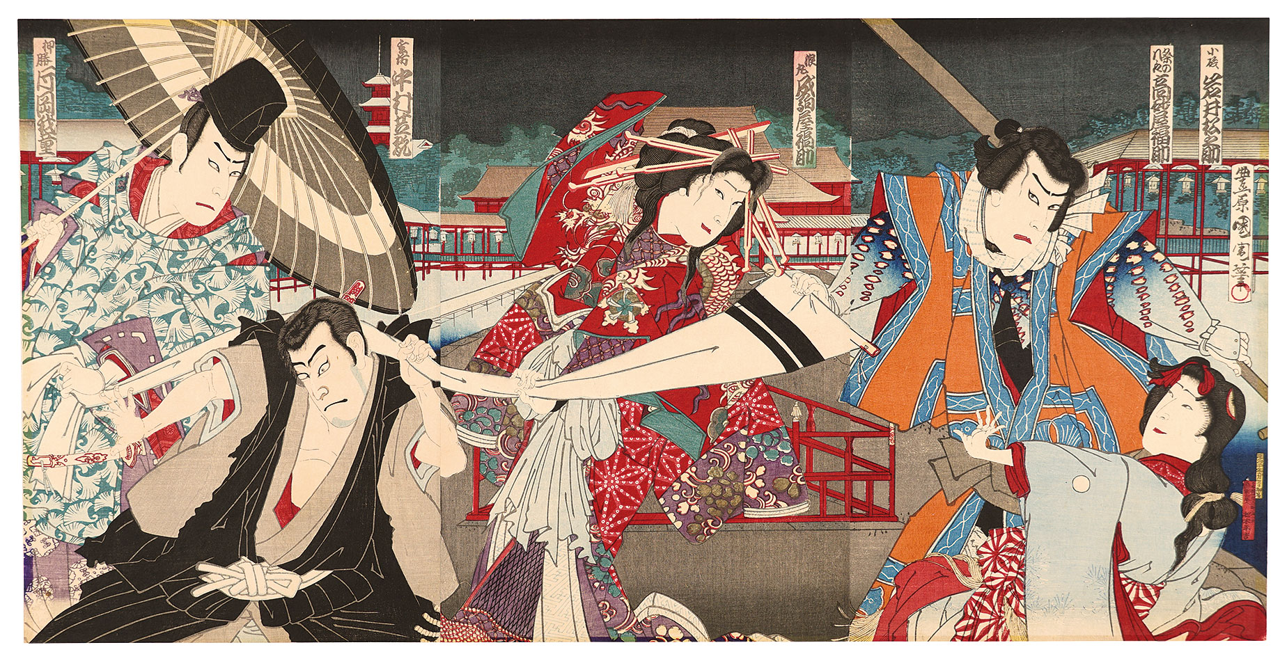 Kunichika “Kabuki Play: Hibariyama Komatsunagimatsu”／