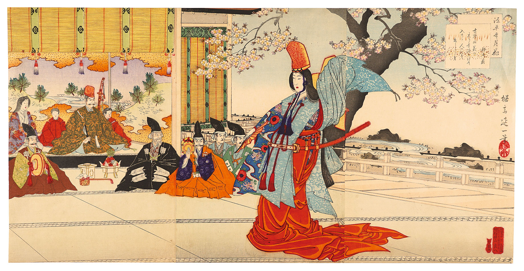 Nobukazu “Snow, Moon and Flowers for the Minamoto and Taira”／