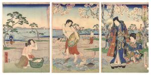 Toyokuni III and Hiroshige I/Prince Genji at Suma Bay[源氏須磨之浦]