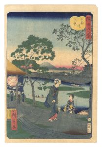 Hiroshige II/Eight Views of the Sumida River / Sunset Glow at Mimeguri Embankment[隅田川八景　三囲堤夕照]
