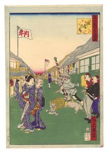 Ikkei/Thirty-six Amusing Views of Famous Places in Tokyo / Kamakuragashi[東京名所三十六戯撰　鎌倉河岸]