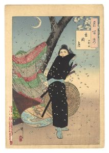 Yoshitoshi/One Hundred Aspects of the Moon / Moon at Shinobugaoka: Gyokuensai[月百姿　忍岡月 玉淵斎]