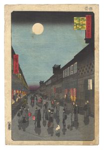 Hiroshige I/One Hundred Famous Views of Edo / A Night View at Saruwakacho[名所江戸百景　猿若町夜景]