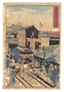 Kuninao II/Famous Places in Tokyo / Nihonbashi[東京名所之内　日本橋の余潤]