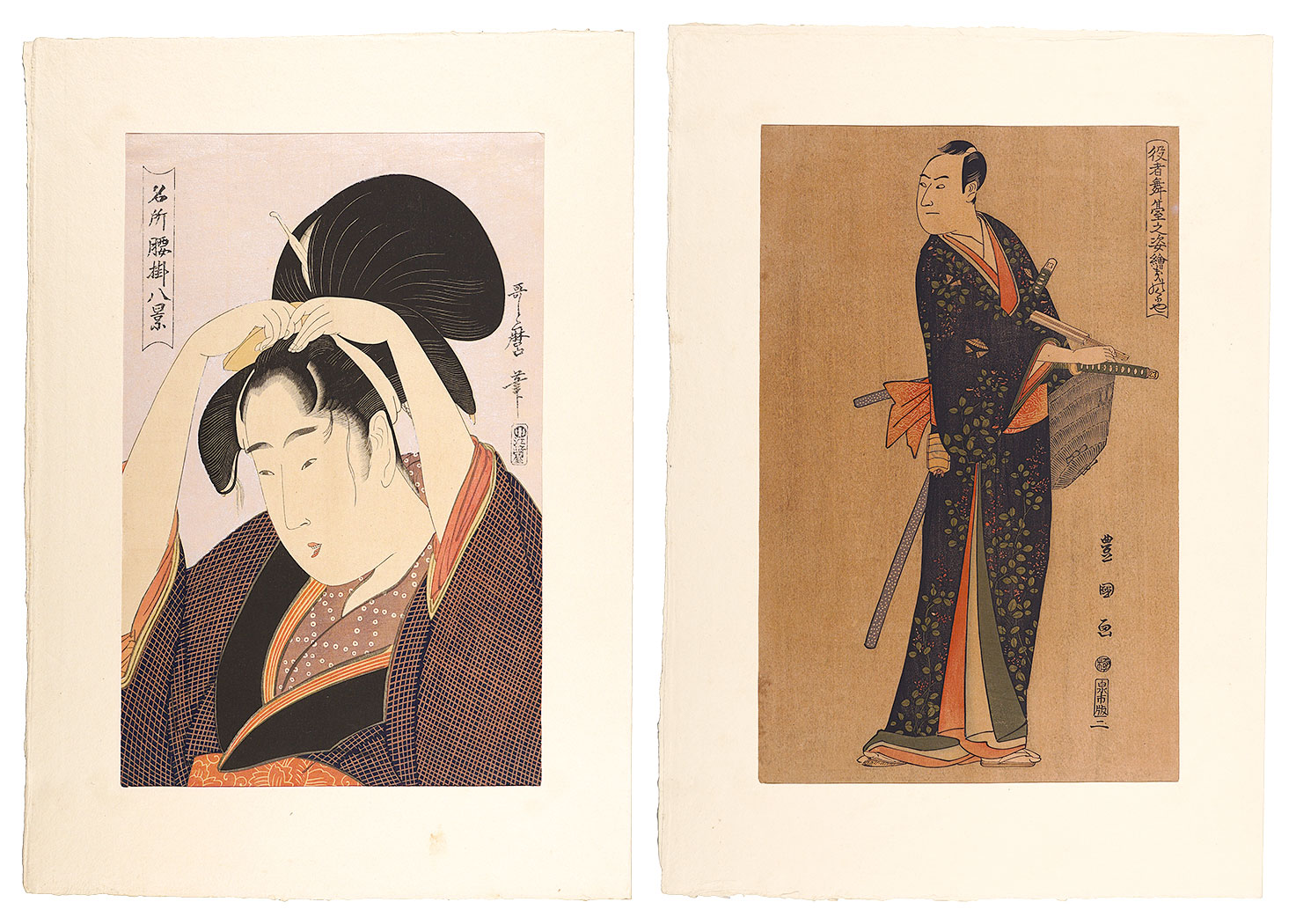 Utamaro, Toyokuni I “Beauty with Comb, from the series ''Eight Views of Famous Tea-stalls in Celebrated Places
