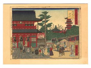 Hiroshige III/Famous Places of Tokyo, Past and Present / The Sanmon Gate of Senso-ji Temple[古今東京名所　浅草寺山門]
