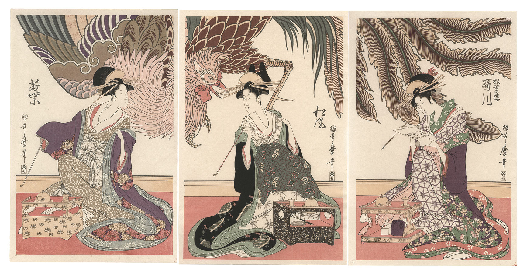 Utamaro “Royal poet Wakamurasaki of the Matsuba-ro【Reproduction】”／