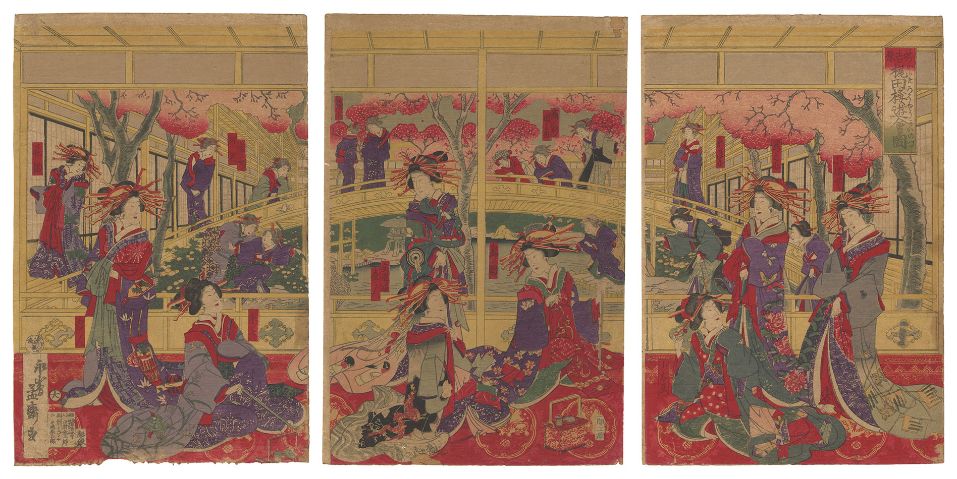 Yoshitora “Gathering of the Courtesans of the Kajita-ro in the New Yoshiwara”／