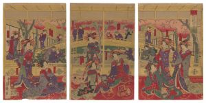 Yoshitora/Gathering of the Courtesans of the Kajita-ro in the New Yoshiwara[新吉原梶田楼遊会ノ図]