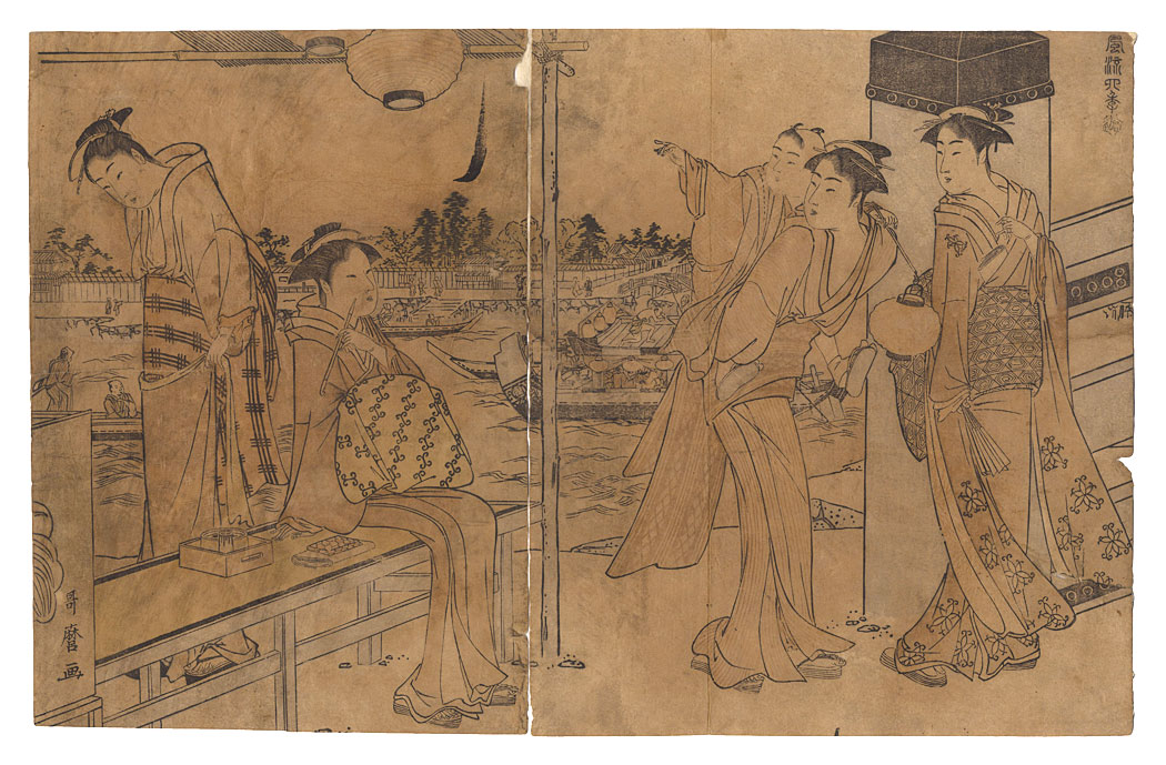 Utamaro “Amusements of the Four Seasons: Cool Breeze”／