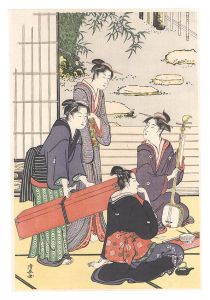 Kiyonaga/Collection of contemporary beauties in the gay quarters/Entertainment in the teahouse light【Reproduction】[当世遊里美人合 座敷遊宴 左【復刻版】]
