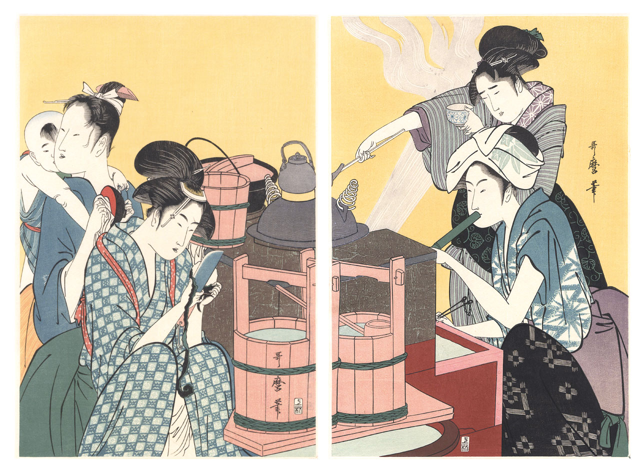 Utamaro “Kitchen Scene【Reproduction】”／