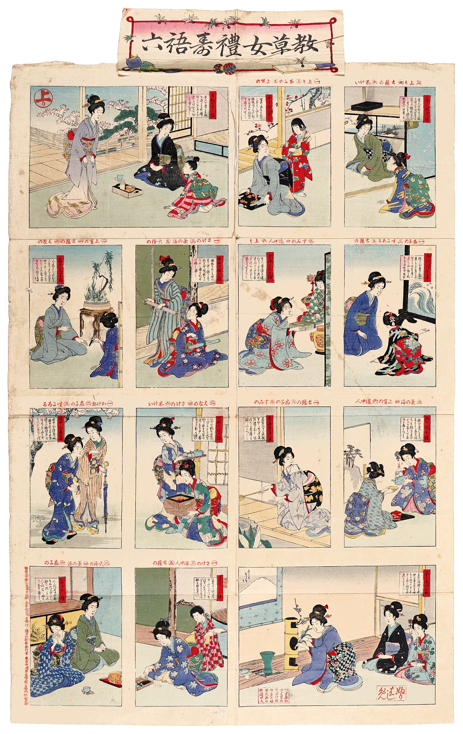 Maki Kinnosuke “Educational Sugoroku: Manners for Women”／