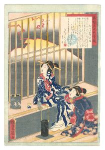 Toyokuni III/An Excellent Selection of Thirty-six Noted Courtesans / No. 18: Hinazuru[名妓三十六佳撰　十八 ひな鶴の話]