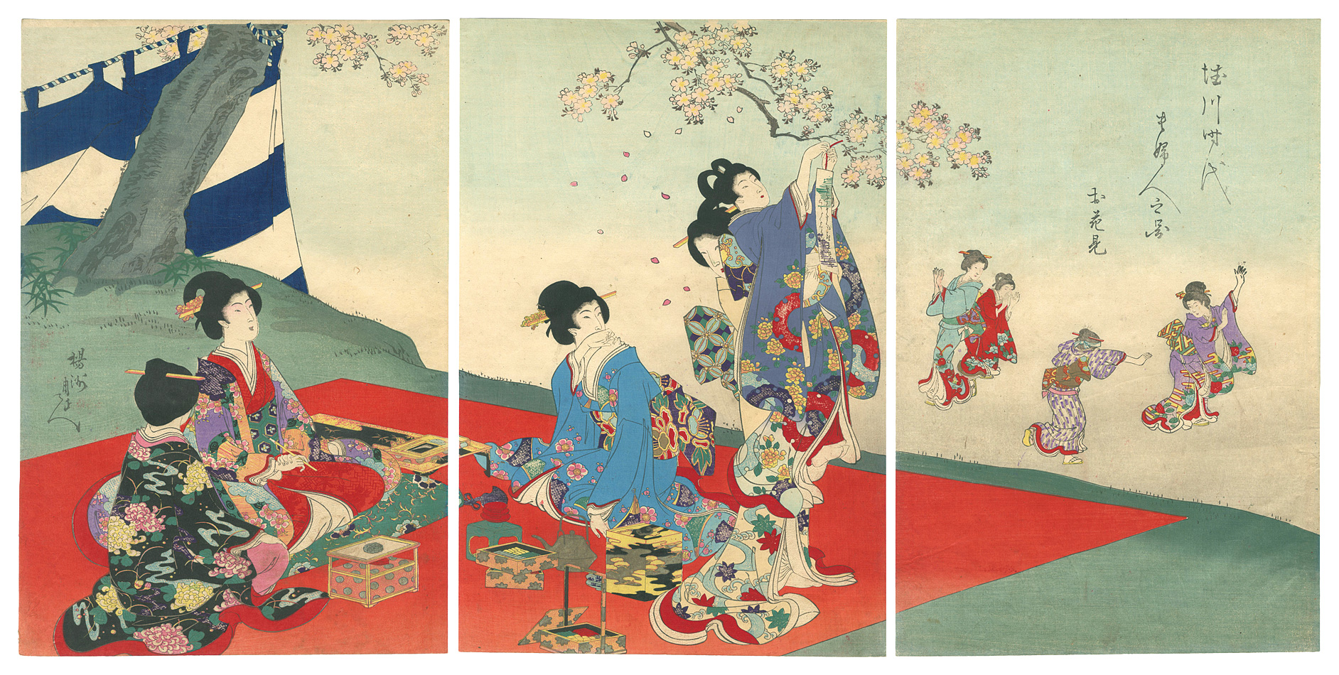 Chikanobu “Ladies of the Tokugawa Period / Cherry-blossom Viewing”／