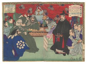 Toyonobu/Newly Selected Records of the Taiko Hideyoshi / Offering Incense at Daitoku-ji[新撰太閤記　大徳寺ノ焼香]
