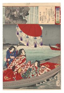 Chikanobu/Eastern Brocade Prints: Comparison of Day and Night / Courtesan of Muro Harbor[東絵昼夜競　室の津遊女]