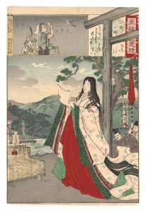 Chikanobu/Eastern Brocade Prints: Comparison of Day and Night / Ono no Komachi[東絵昼夜競　小野小町]