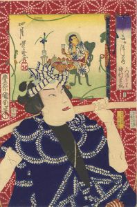 Kunichika / Kyosai/Comparison of the 12 months / April - Nakamura Shikan as Bonito Seller[見立十二ヶ月の内　四月　かつおう里　中村芝翫]