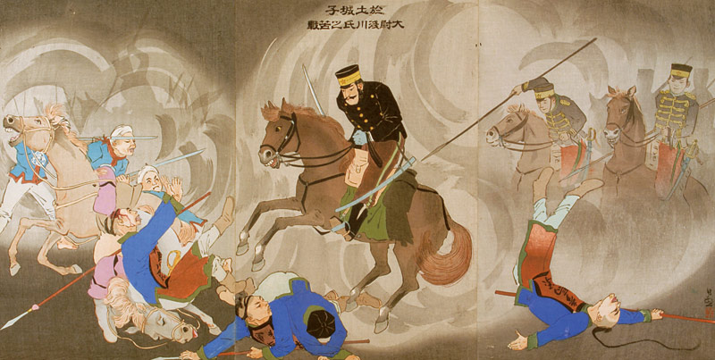 Kiyochika “Desperate Battle of Captain Asakawa at Tuchengzi”／