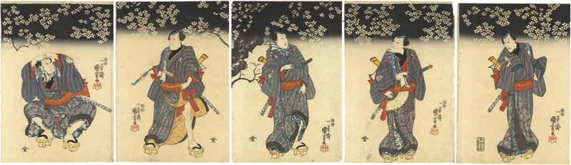 Kuniyoshi “5 Actors on stage”／