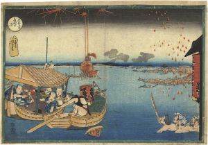 Kuniyoshi/Famous Places in Edo : Evening cool at Ryogoku[東都名所　両国の涼]