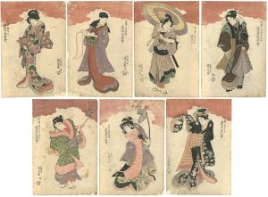 Kunisada/Seven Roles of Iwai Hanshiro : set of 7[岩井半四郎七役]