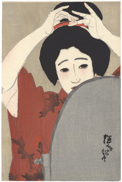 Kitano Tsunetomi “Four Seasons of The Licensed Quarter / Before The Mirror, Shinchi in Winter, No.4”／