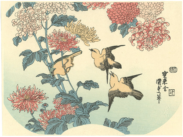 Kunisada “Chrysanthemum and Orioles【Reproduction】”／