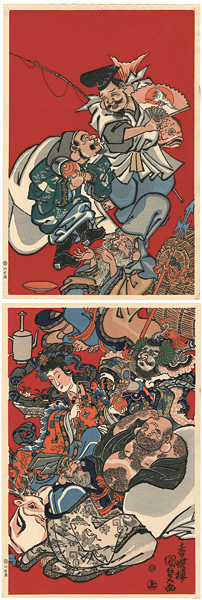 Kunisada “Seven Gods of Good Fortune【Reproduction】”／