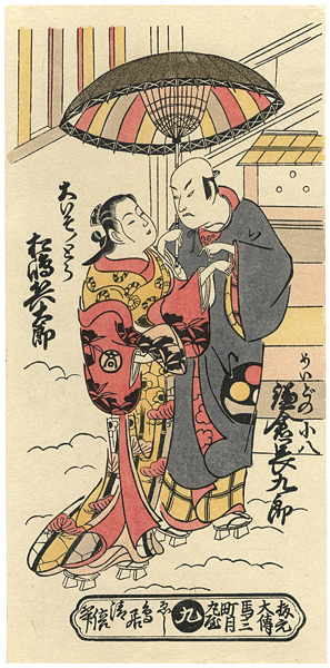 Kiyomasu II “Actors Kamakura Chokuro as Meido no Kohachi & Matsushima Hyotaro as Oiso no Tora【Reproduction】 ”／
