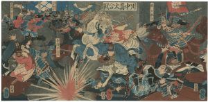 Yoshitoshi/The Great Battle of Kawanakajima[川中嶋大合戦]