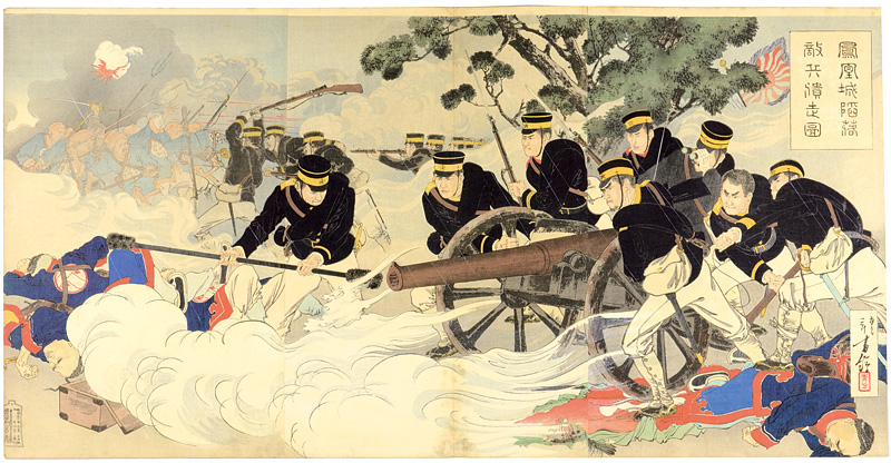 Toshikata “Sino-Japanese War : The Fall of Fenghuangcheng, Putting the Enemy to Rou”／