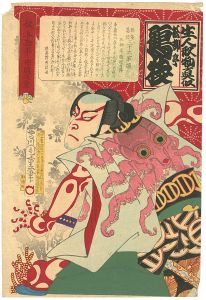 Chikashige/Kabuki Prints : Kataoka Gado as Yakko Yokanbei[生人形物真似　松柳亭鶴枝]