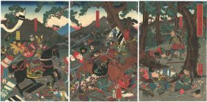 Yoshikazu/The Great Battle of the Koromo River in Mutsu Province in the Ninth Month of 1062 during the Earlier Nine-year War [前九年之内康平五年九月　奥州衣川大合戦]