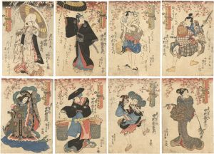 Kunisada I/Eight Views of Edo / Kabuki Actor Nakamura Utaemon[東八景ノ内　（中村歌右衛門）]