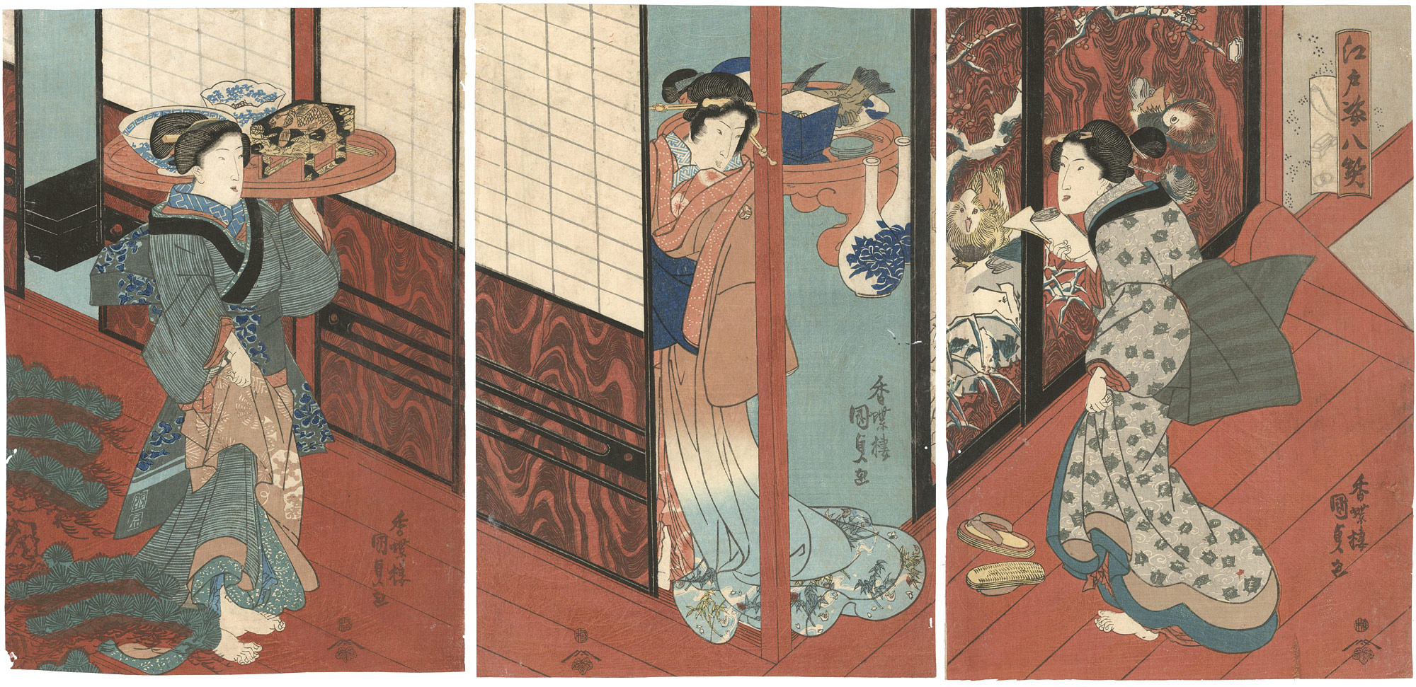 Kunisada I “Eight Views of Edo Figures”／