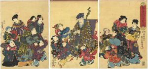 Toyokuni III/The Chinese General Kakushigi[郭子儀六十賀図]
